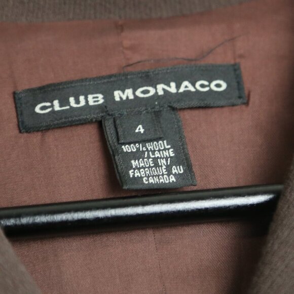 Club Monaco Vintage Wool Brown Maeve Longlined Button Down Trench Coat Size 4 - Picture 3 of 5